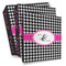 Houndstooth w/Pink Accent Full Wrap Binders - PARENT/MAIN