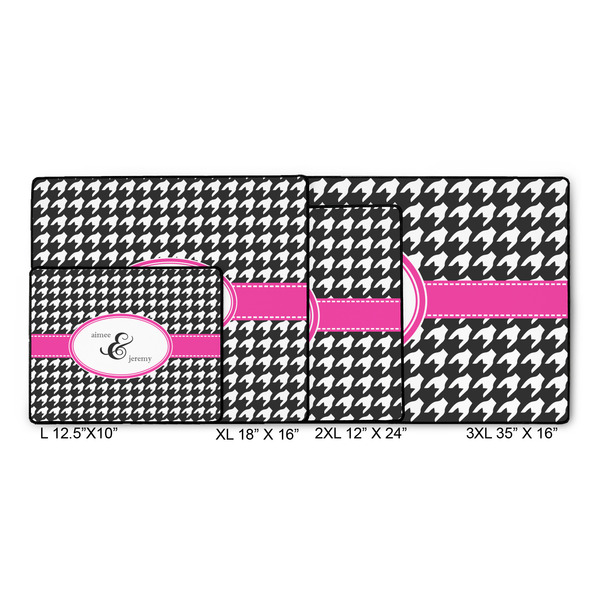 Houndstooth w/Pink Accent Gaming Mats - SIZE CHART