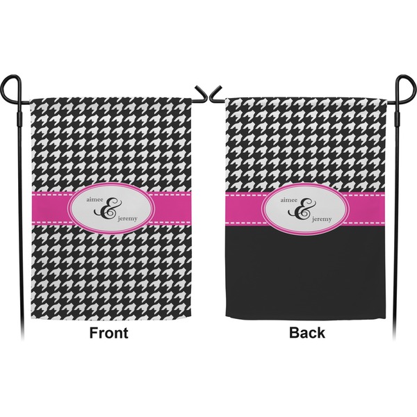 Houndstooth w/Pink Accent Garden Flag - Double Sided Front and Back