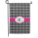 Houndstooth w/Pink Accent Garden Flag (Personalized)