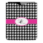 Houndstooth w/Pink Accent Genuine Leather iPad Sleeve (Personalized)