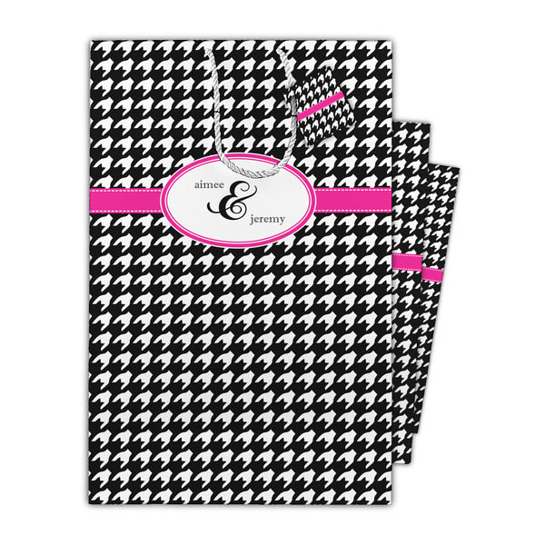 Houndstooth w/Pink Accent Gift Bags - Parent/Main