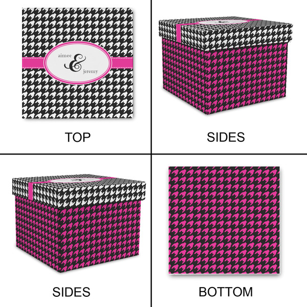Houndstooth w/Pink Accent Gift Boxes with Lid - Canvas Wrapped - Medium - Approval
