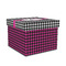Houndstooth w/Pink Accent Gift Boxes with Lid - Canvas Wrapped - Medium - Front/Main