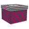 Houndstooth w/Pink Accent Gift Box with Lid - Canvas Wrapped - X-Large (Personalized)