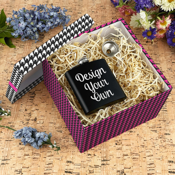 Houndstooth w/Pink Accent Gift Boxes with Lid - Canvas Wrapped - X-Large - In Context