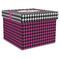 Houndstooth w/Pink Accent Gift Box with Lid - Canvas Wrapped - XX-Large (Personalized)