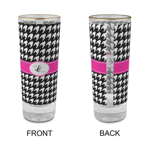 Houndstooth w/Pink Accent Glass Shot Glass - 2 oz - Single - APPROVAL