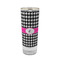 Houndstooth w/Pink Accent 2 oz Shot Glass - Glass with Gold Rim (Personalized)