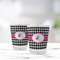 Houndstooth w/Pink Accent Glass Shot Glass - Standard - LIFESTYLE