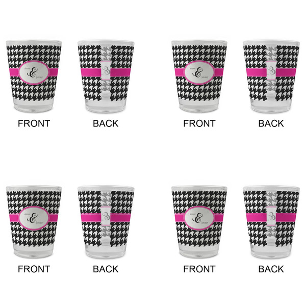 Houndstooth w/Pink Accent Glass Shot Glass - Standard - Set of 4 - APPROVAL