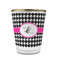 Houndstooth w/Pink Accent Glass Shot Glass - 1.5 oz - with Gold Rim - Set of 4 (Personalized)