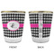 Houndstooth w/Pink Accent Glass Shot Glass - with gold rim - APPROVAL
