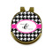 Houndstooth w/Pink Accent Golf Ball Hat Marker Hat Clip - Front & Back