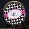 Houndstooth w/Pink Accent Golf Ball Marker Hat Clip - Gold - Close Up