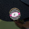 Houndstooth w/Pink Accent Golf Ball Marker Hat Clip - Gold - On Hat