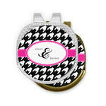 Houndstooth w/Pink Accent Golf Ball Marker - Hat Clip