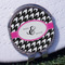 Houndstooth w/Pink Accent Golf Ball Marker Hat Clip - Silver - Front