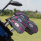 Houndstooth w/Pink Accent Golf Club Cover - Set of 9 - On Clubs
