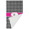Houndstooth w/Pink Accent Golf Towel - Folded (Large)
