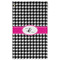 Houndstooth w/Pink Accent Golf Towel - Poly-Cotton Blend - Large w/ Couple's Names