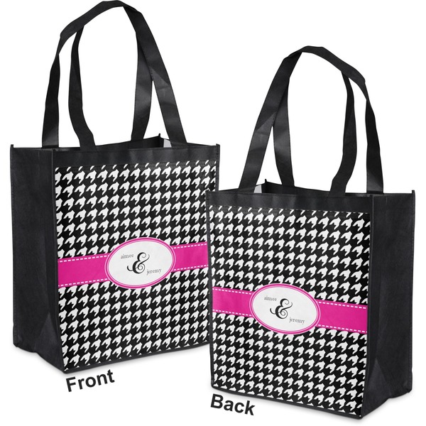 Houndstooth w/Pink Accent Grocery Bag - Apvl