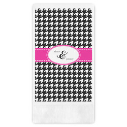 Houndstooth w/Pink Accent Guest Paper Towels - Full Color (Personalized)