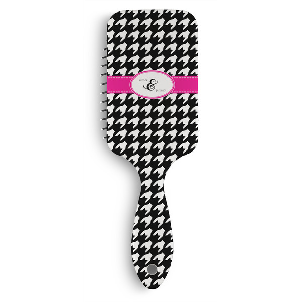 Custom Houndstooth w/Pink Accent Hair Brushes (Personalized)