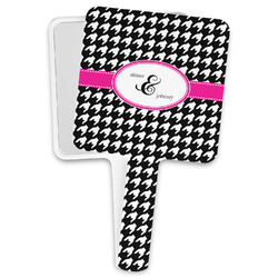 Houndstooth w/Pink Accent Hand Mirror (Personalized)