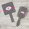 Houndstooth w/Pink Accent Hand Mirrors - In Context