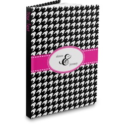 Houndstooth w/Pink Accent Hardbound Journal (Personalized)