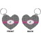 Houndstooth w/Pink Accent Heart Keychain (Front + Back)
