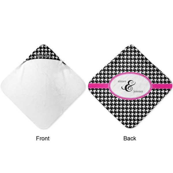 Houndstooth w/Pink Accent Hooded Baby Towel- Approval