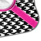 Houndstooth w/Pink Accent Hooded Baby Towel- Detail Corner
