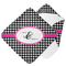 Houndstooth w/Pink Accent Hooded Baby Towel- Main