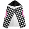 Houndstooth w/Pink Accent Hooded Towel - Folded