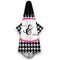 Houndstooth w/Pink Accent Hooded Towel - Hanging