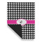 Houndstooth w/Pink Accent House Flags - Double Sided - FRONT FOLDED