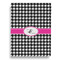 Houndstooth w/Pink Accent House Flags - Double Sided - FRONT