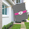 Houndstooth w/Pink Accent House Flags - Double Sided - LIFESTYLE