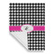 Houndstooth w/Pink Accent House Flags - Single Sided - FRONT FOLDED
