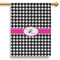 Houndstooth w/Pink Accent House Flags - Single Sided - PARENT MAIN