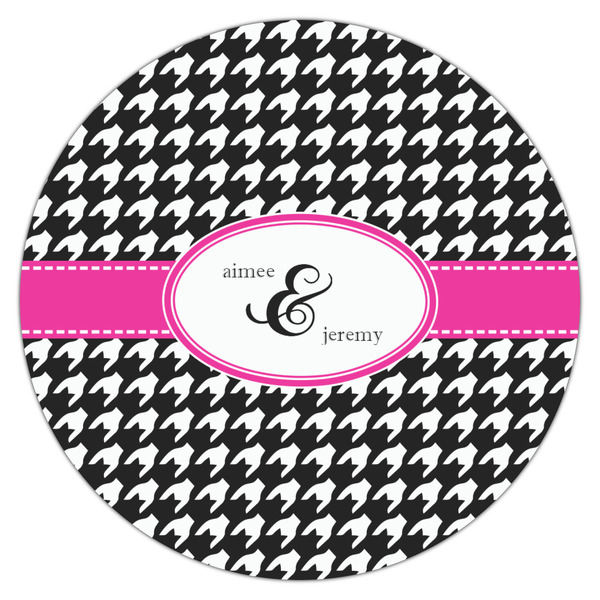 Houndstooth w/Pink Accent Icing Circle - Large - Single