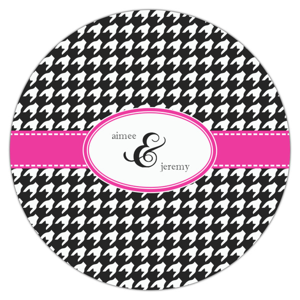 Houndstooth w/Pink Accent Icing Circle - Medium - Single