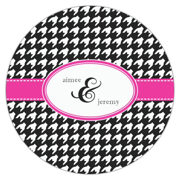 Houndstooth w/Pink Accent Icing Circle - Small - Single