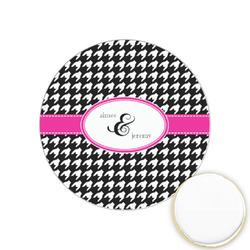 Houndstooth w/Pink Accent Printed Cookie Topper - 1.25" (Personalized)