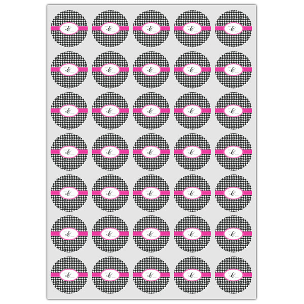 Houndstooth w/Pink Accent Icing Circle - XSmall - Set of 35