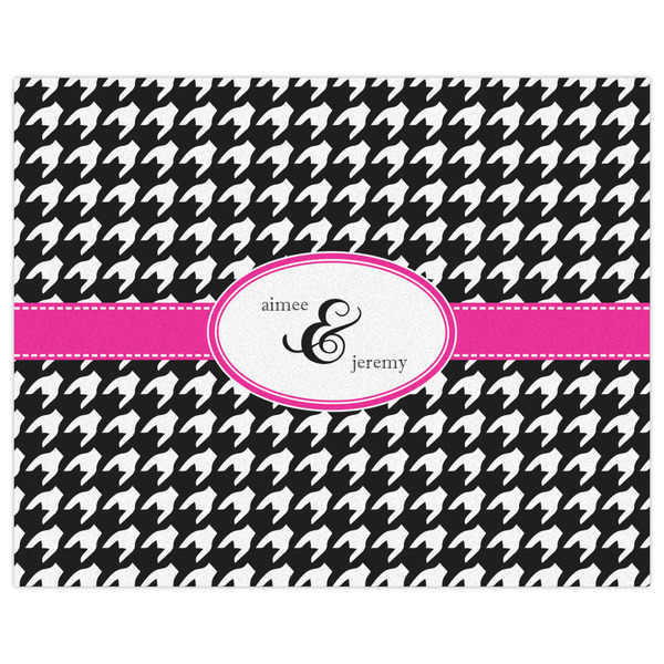 Houndstooth w/Pink Accent Indoor / Outdoor Rug - 8'x10' - Front Flat