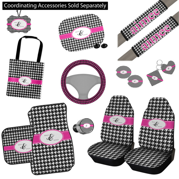 Houndstooth w/Pink Accent Interior Car Accessories