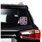 Houndstooth w/Pink Accent Interlocking Monogram Car Decal (On Car Window)
